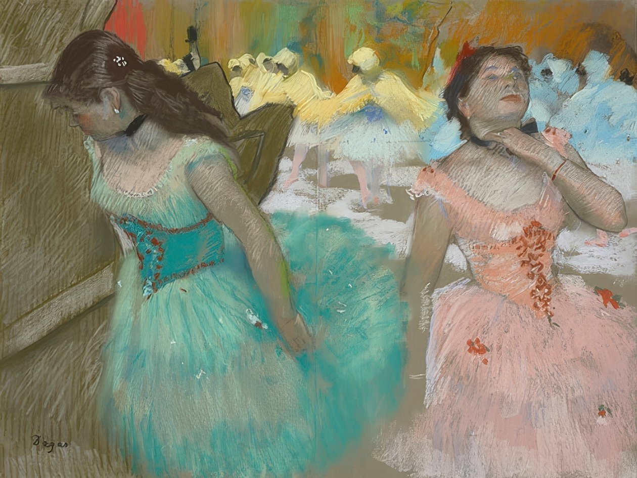 Ingang van de gemaskerde dansers door Edgar Degas