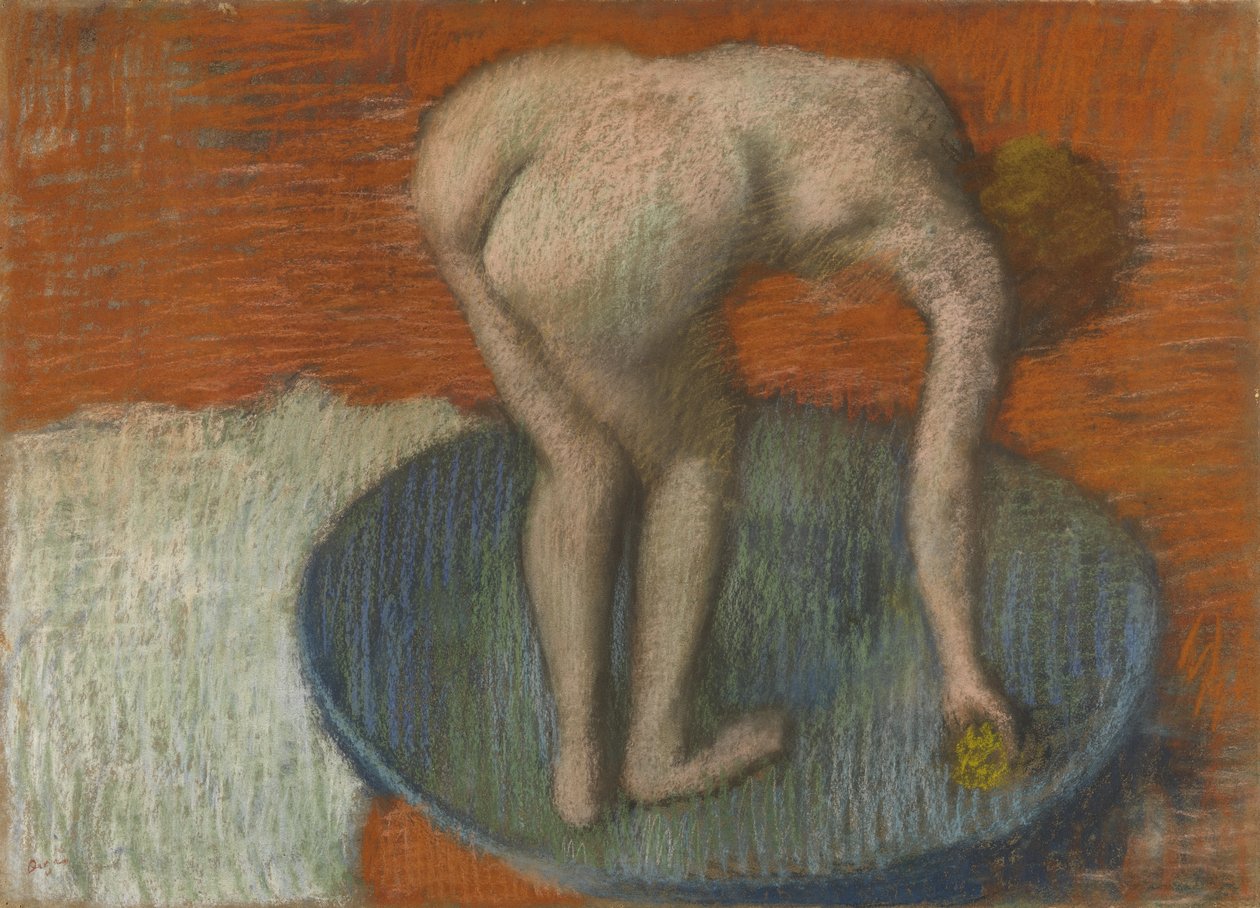 Vrouw in bad door Edgar Degas