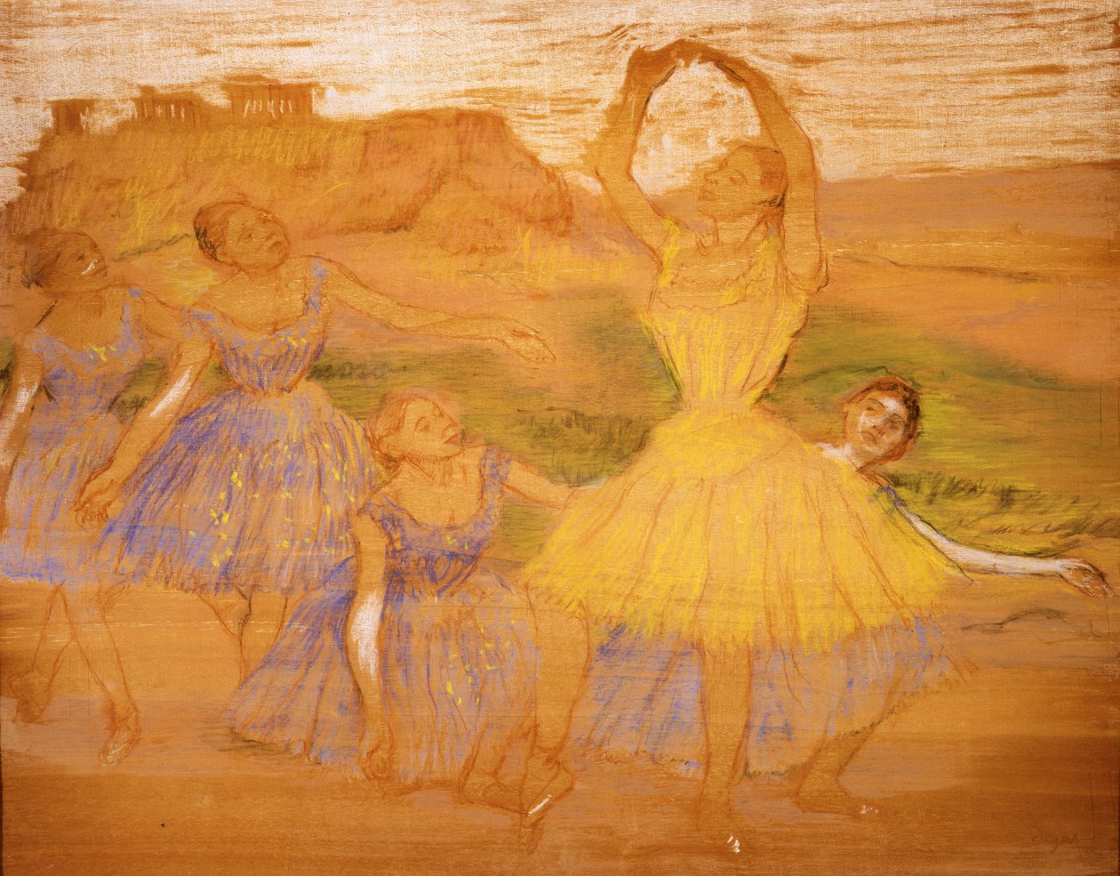 Groep Dansers, ca. 1895-1897 door Edgar Degas