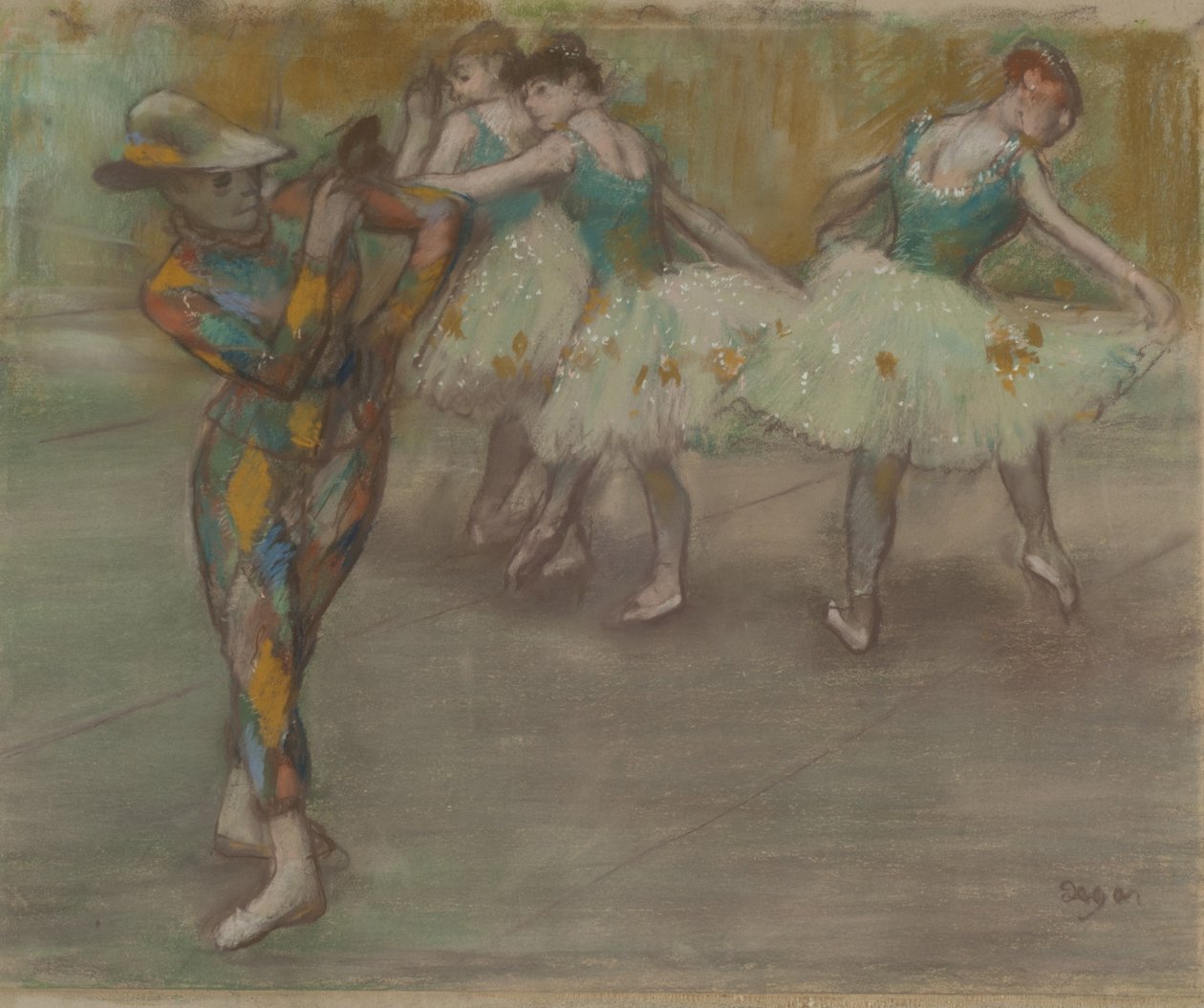 Harlekijndans, ca. 1890 door Edgar Degas
