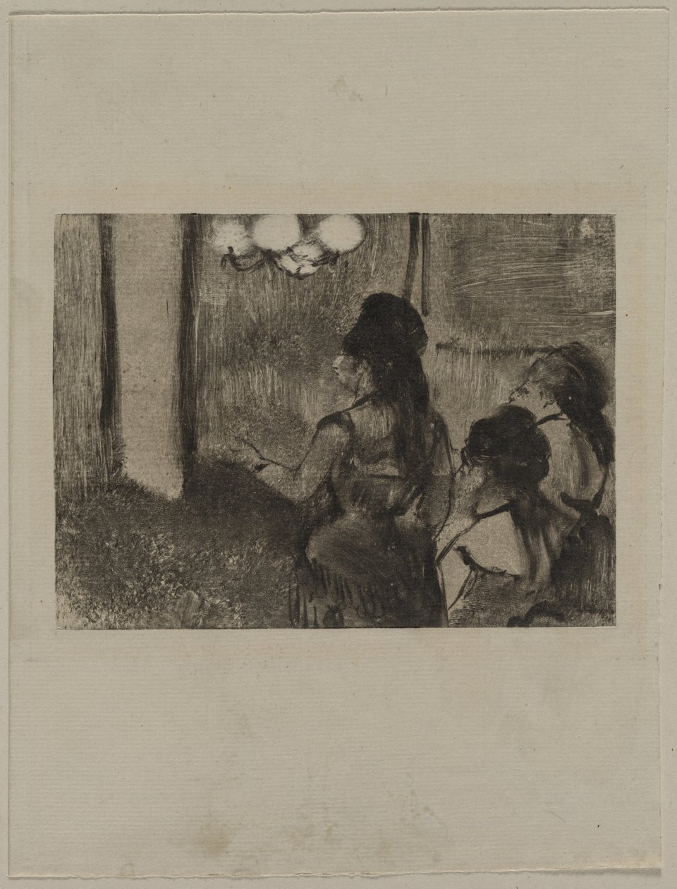 In de salon, ca. 1880s door Edgar Degas