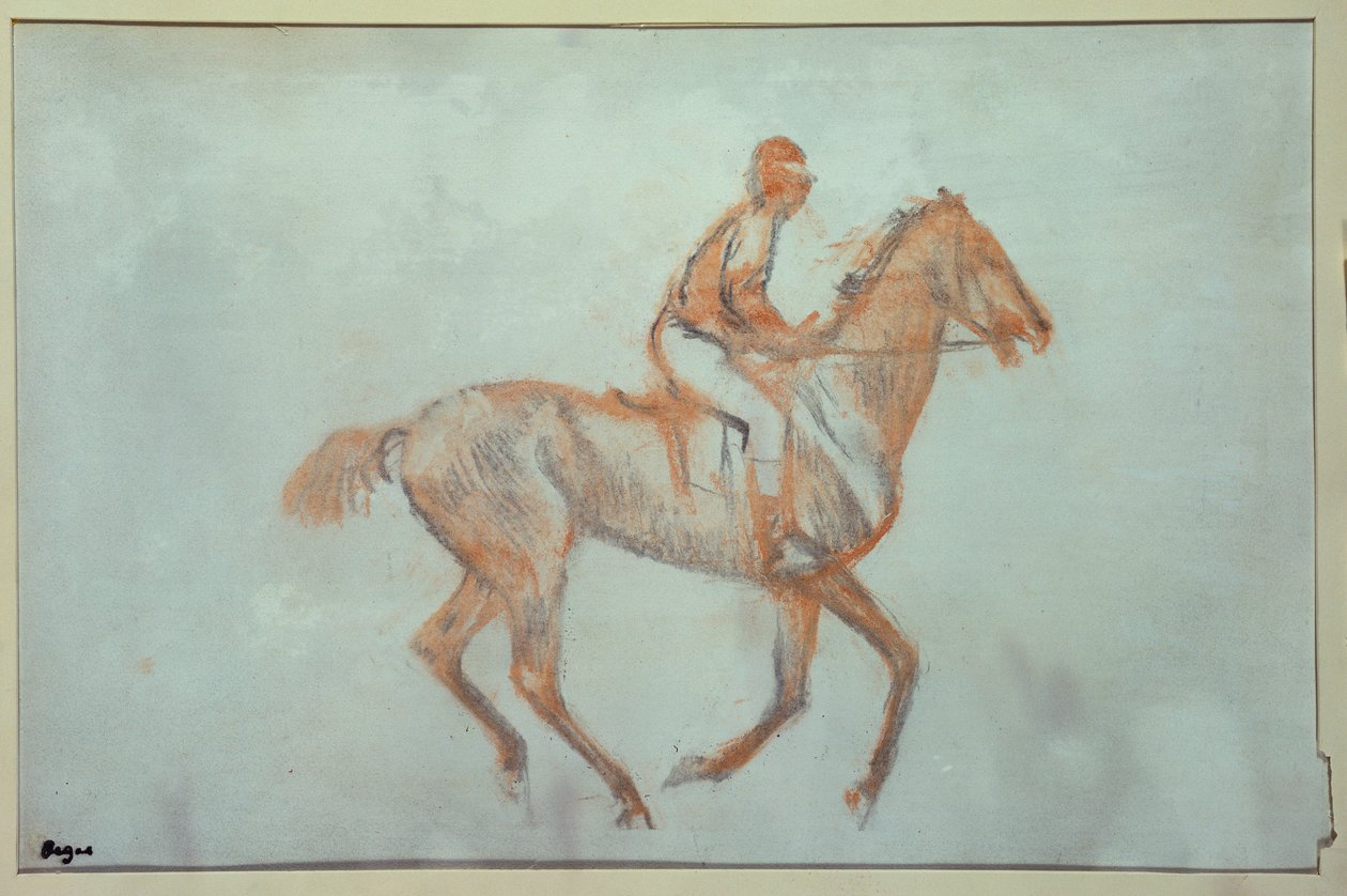 Jockey in Galop, ca. 1881 door Edgar Degas