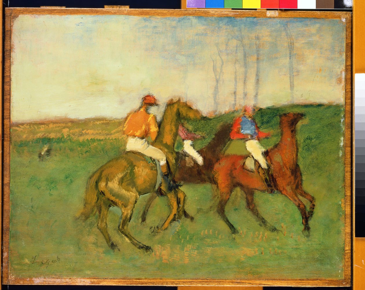 Jockeys en Renpaarden, c.1890-95 door Edgar Degas