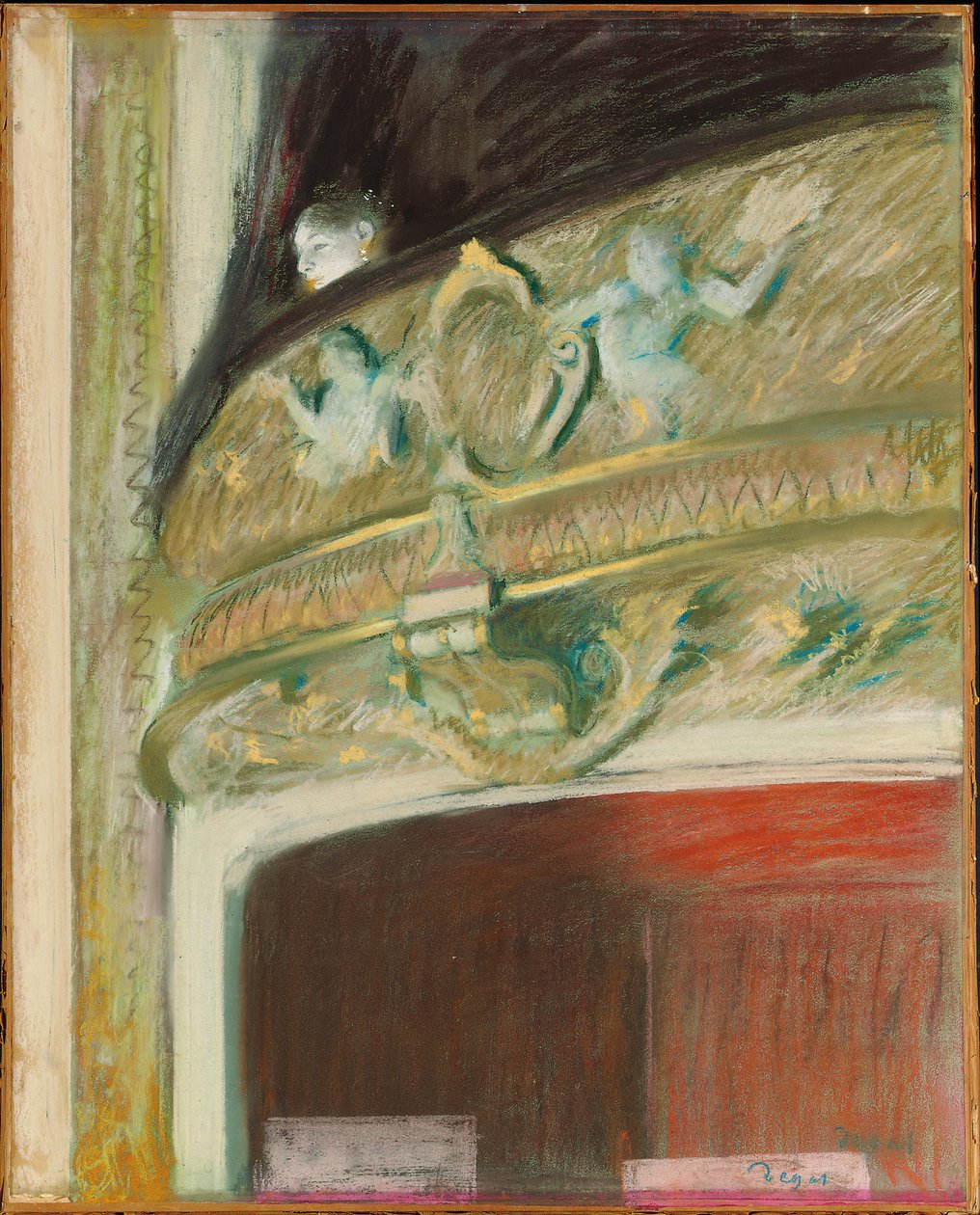 La Loge, 1880 door Edgar Degas