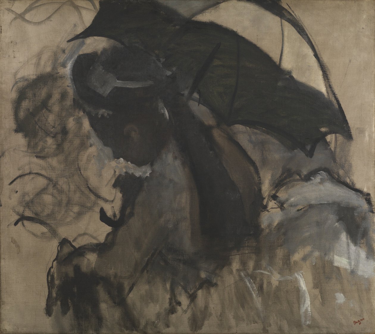 Dame met een Parasol, 1870-72 door Edgar Degas