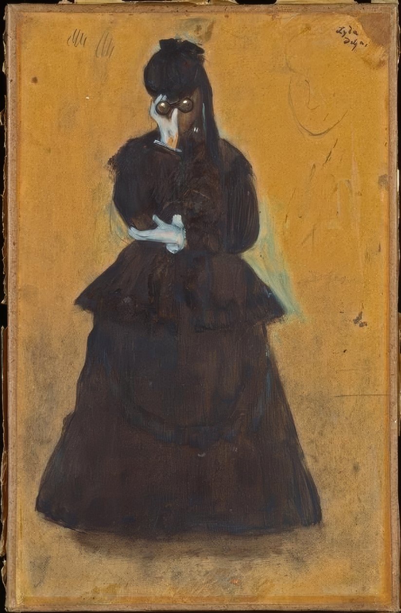 Lyda (Vrouw met een Lorgnet) door Edgar Degas