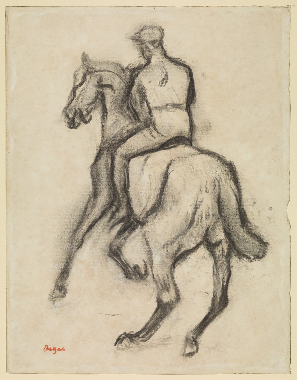 Man te paard, ca. 1888 door Edgar Degas