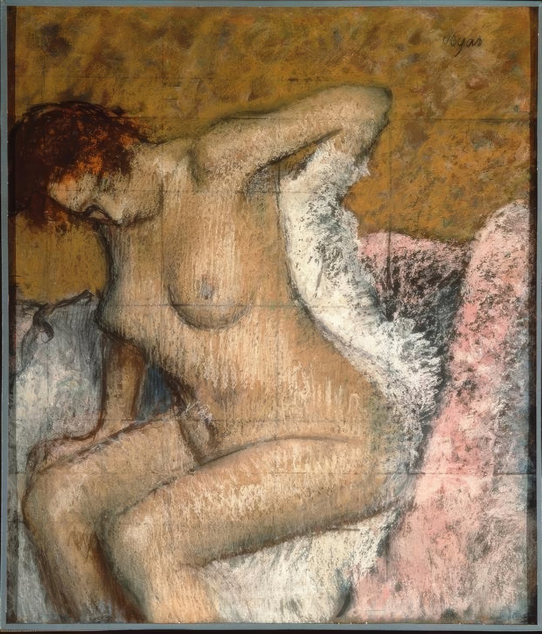 Na het bad door Edgar Degas