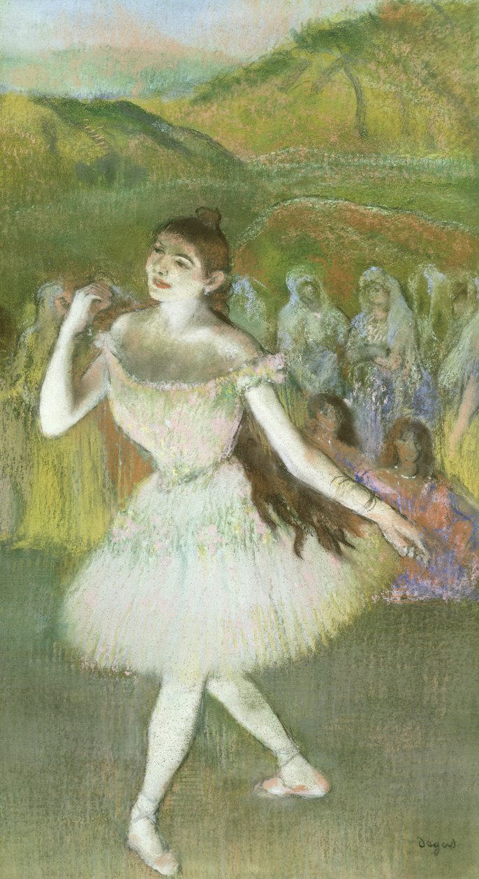 Roze danseres door Edgar Degas