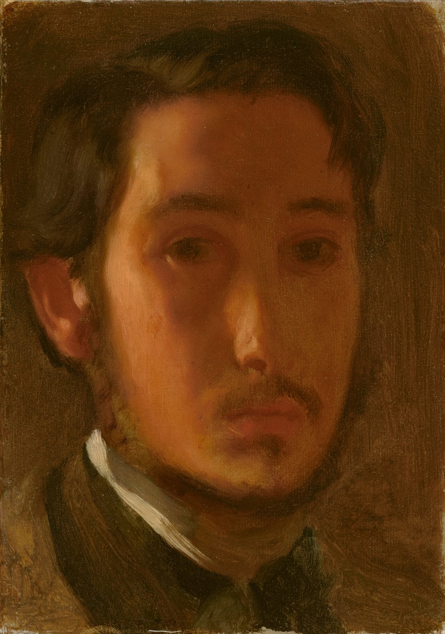 Zelfportret met Witte Kraag door Edgar Degas