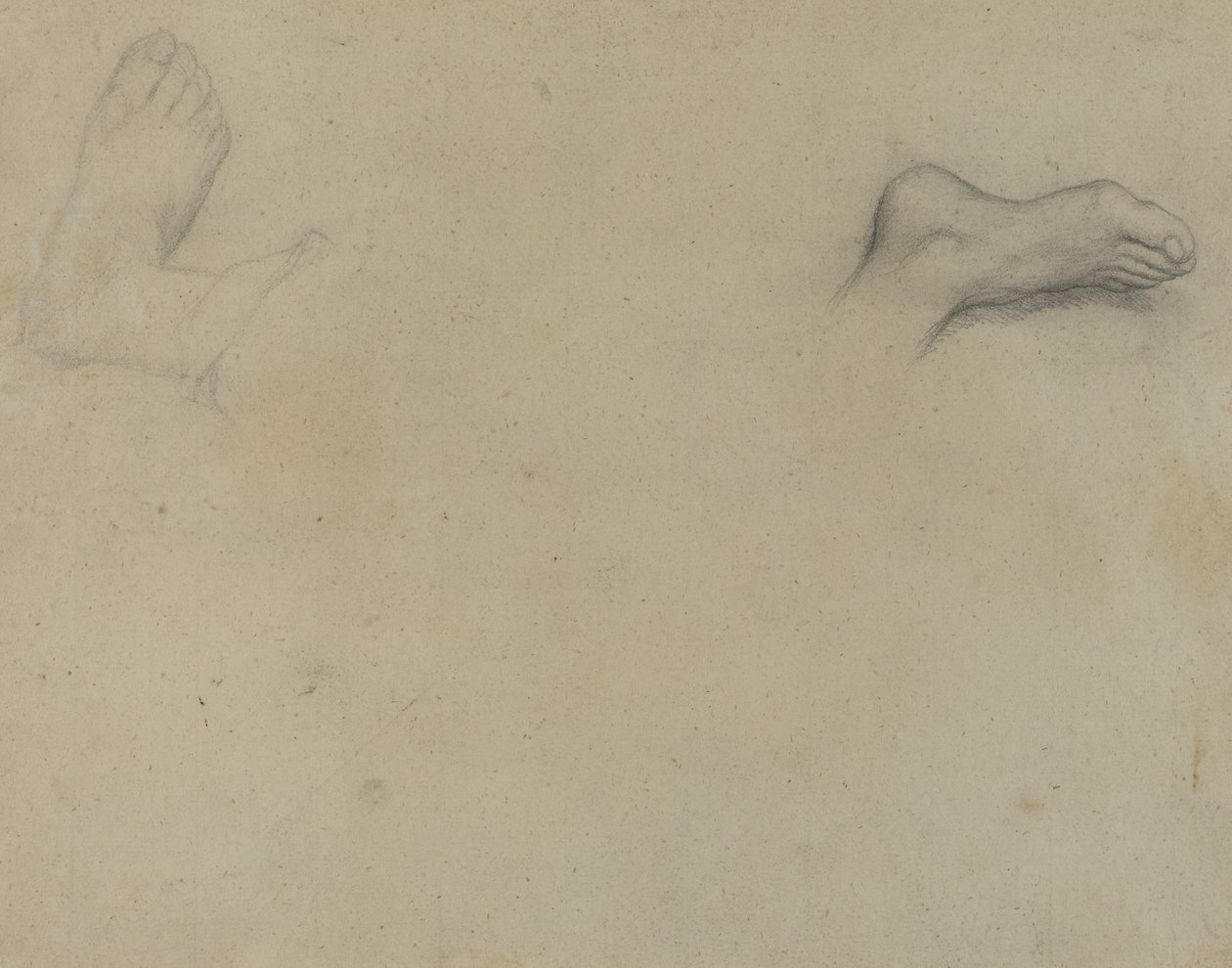 Studies van voeten [verso] door Edgar Degas