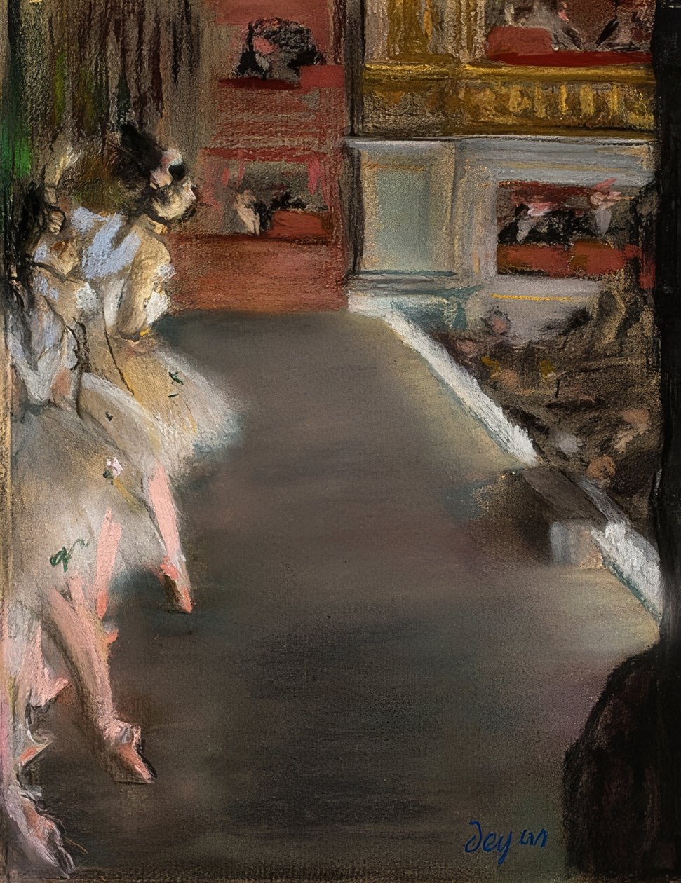 Danseressen in de oude opera. Rond 1877 door Edgar Degas