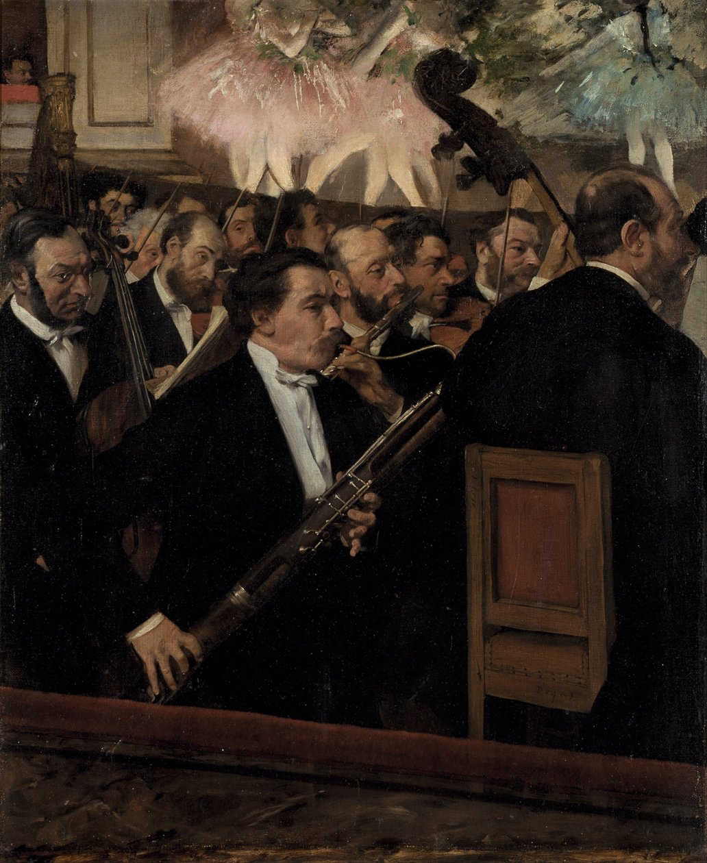 Het orkest in de opera door Edgar Degas