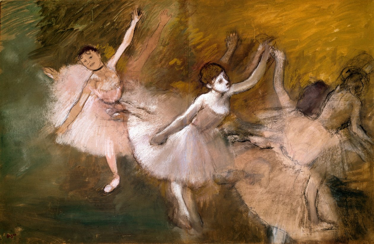 Drie dansers door Edgar Degas