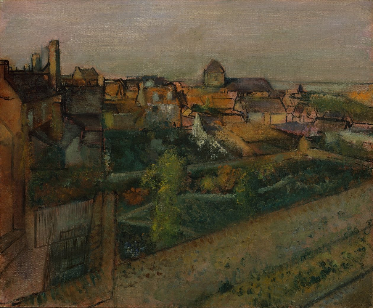 Uitzicht op Saint-Valéry-sur-Somme door Edgar Degas