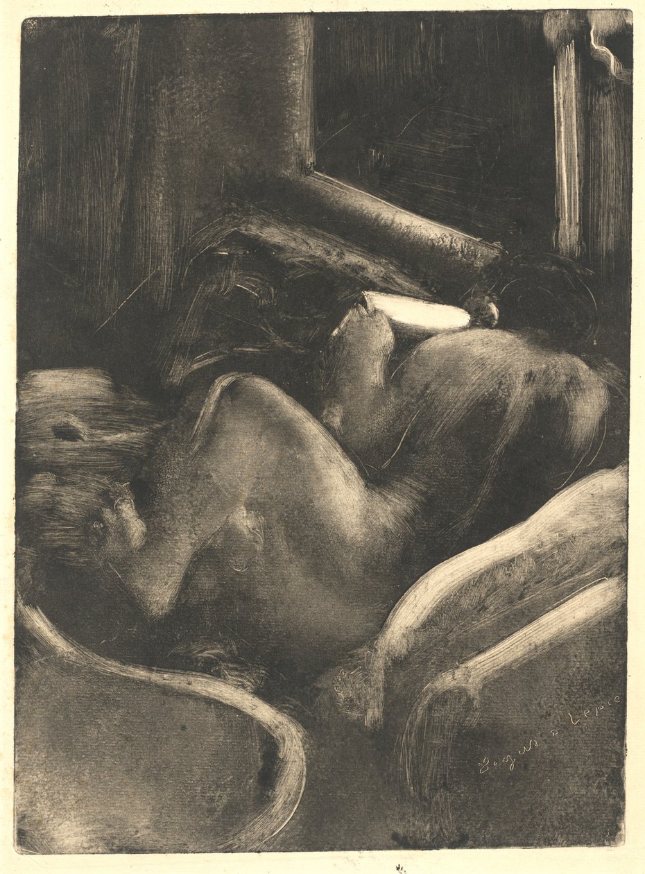 Vrouw Lezend door Edgar Degas