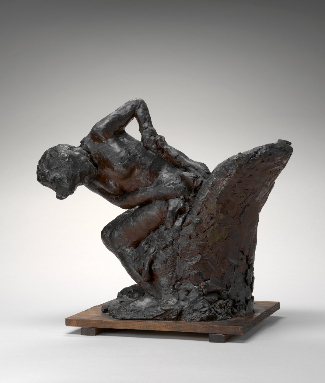 Zittende vrouw, haar linkerheup afvegend door Edgar Degas