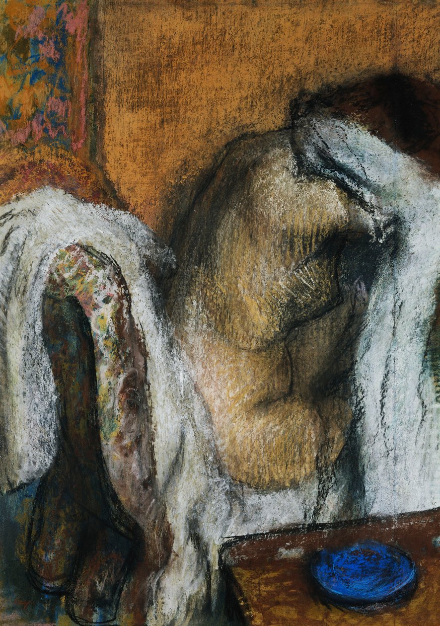 Vrouw die zich wast, c.1905-07 door Edgar Degas