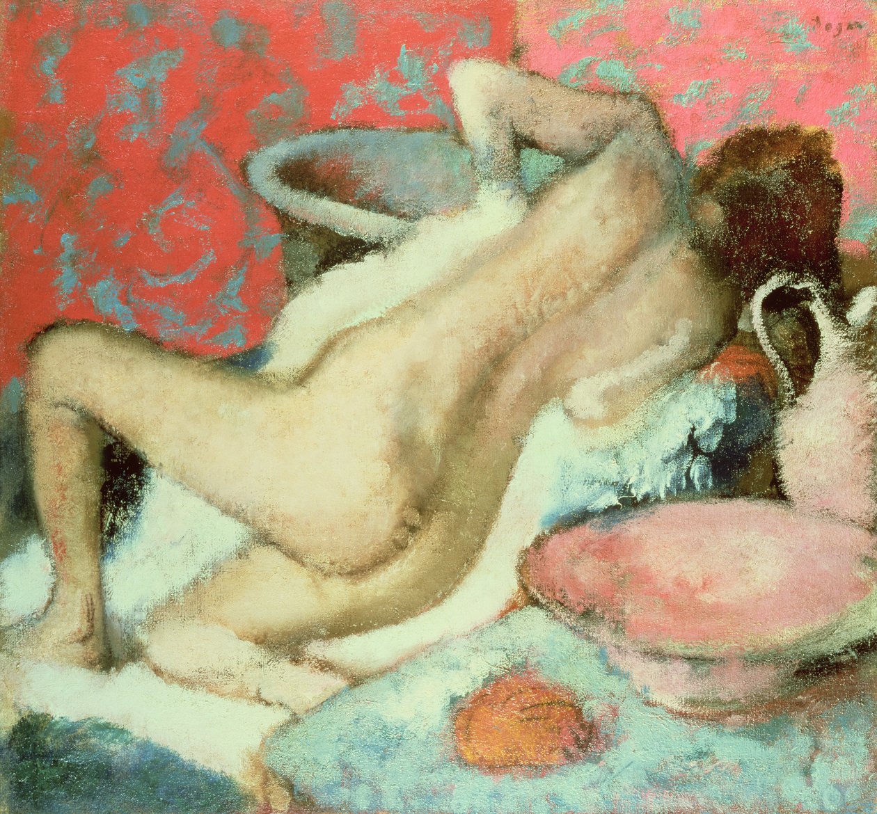 Vrouw die Zichzelf Afdroogt, 1896 door Edgar Degas