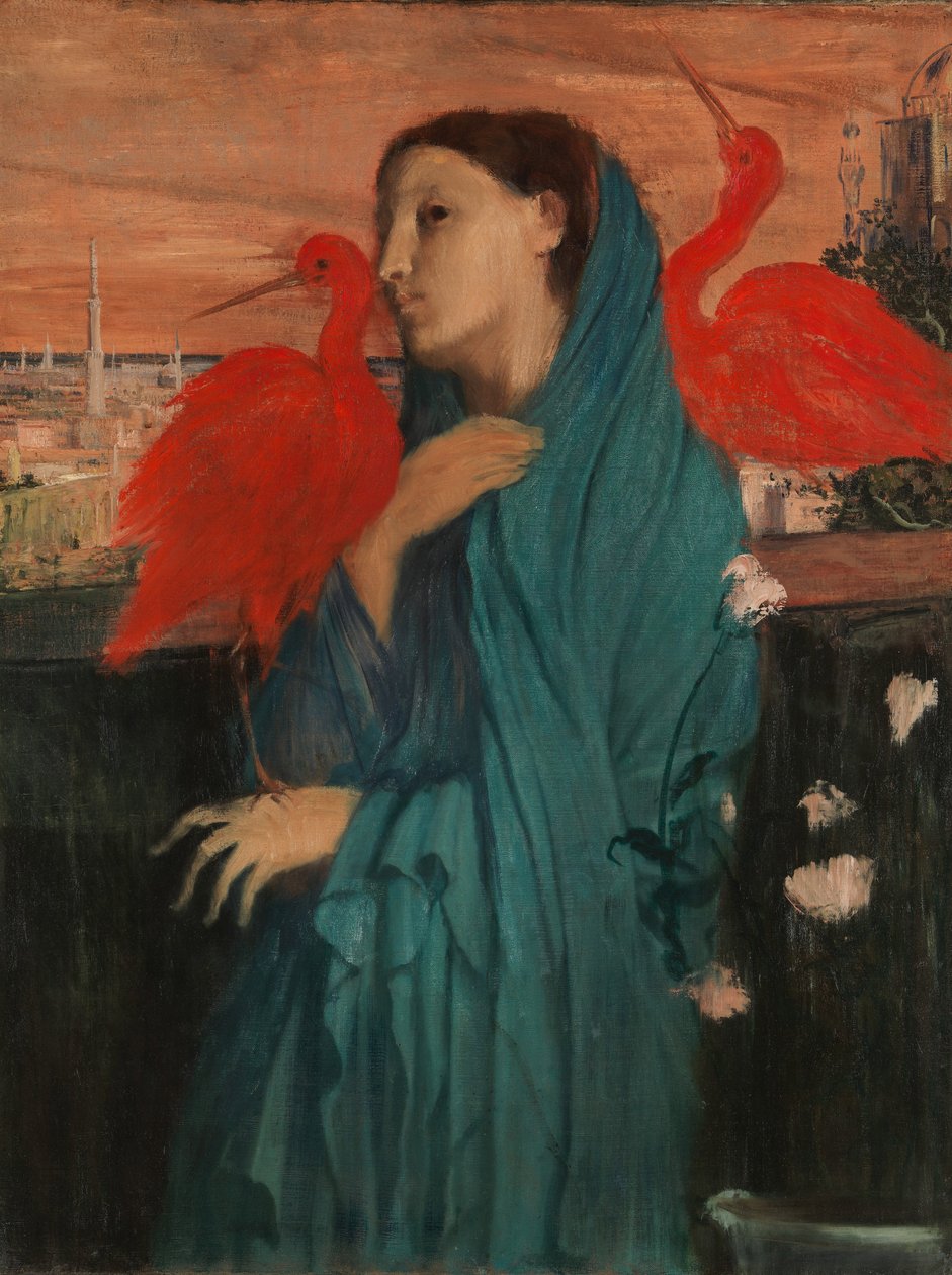 Jonge vrouw met ibis door Edgar Degas