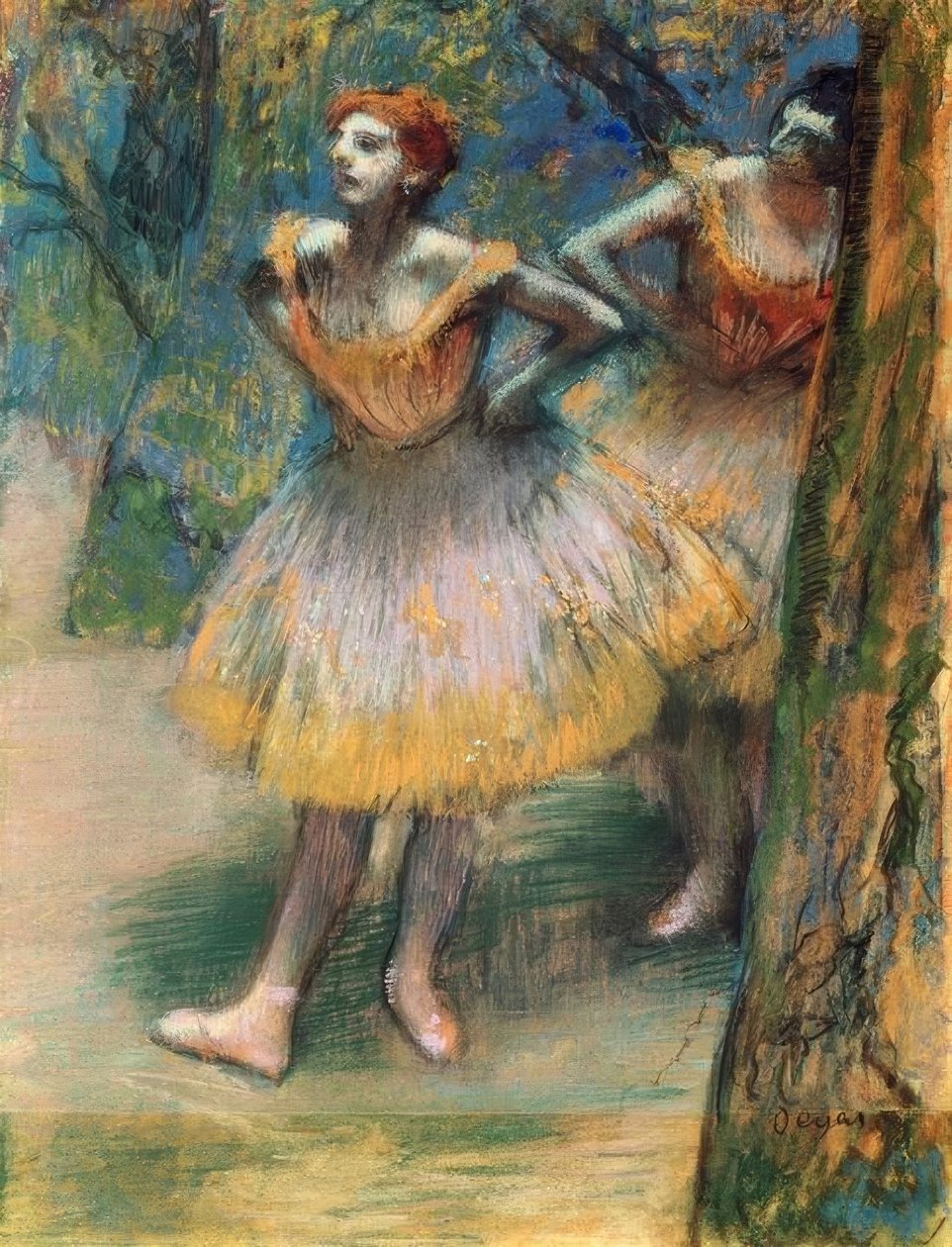 Twee danseressen door Edgar Degas