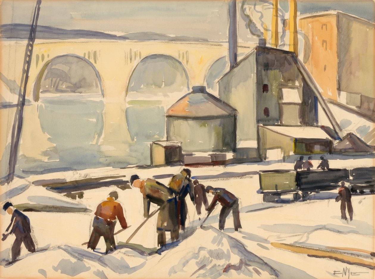 C.W.A. Werker bij Key Bridge, n.d. door Edgar Nye