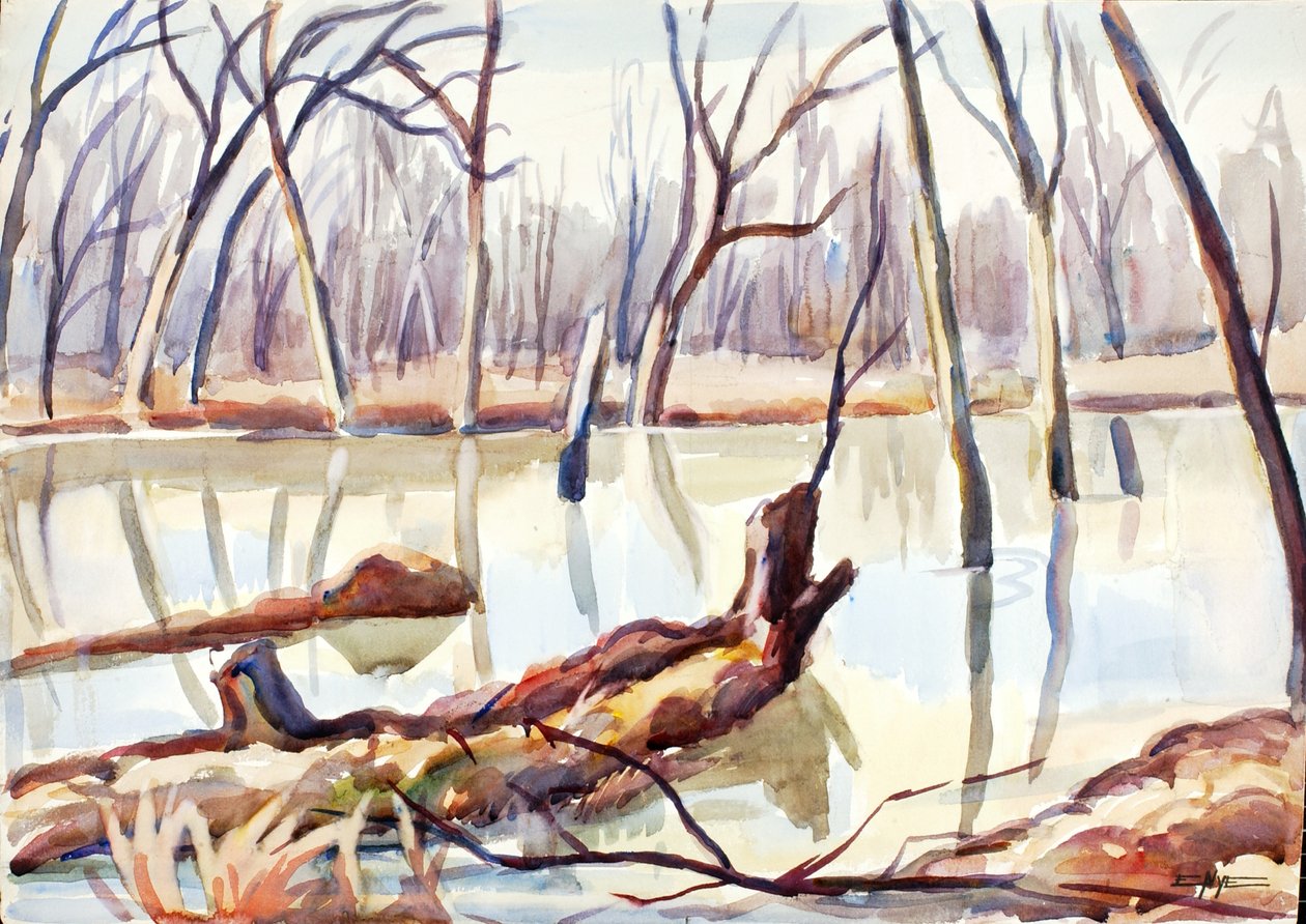 Rock Creek, Winter, ca. 1920-1929 door Edgar Nye