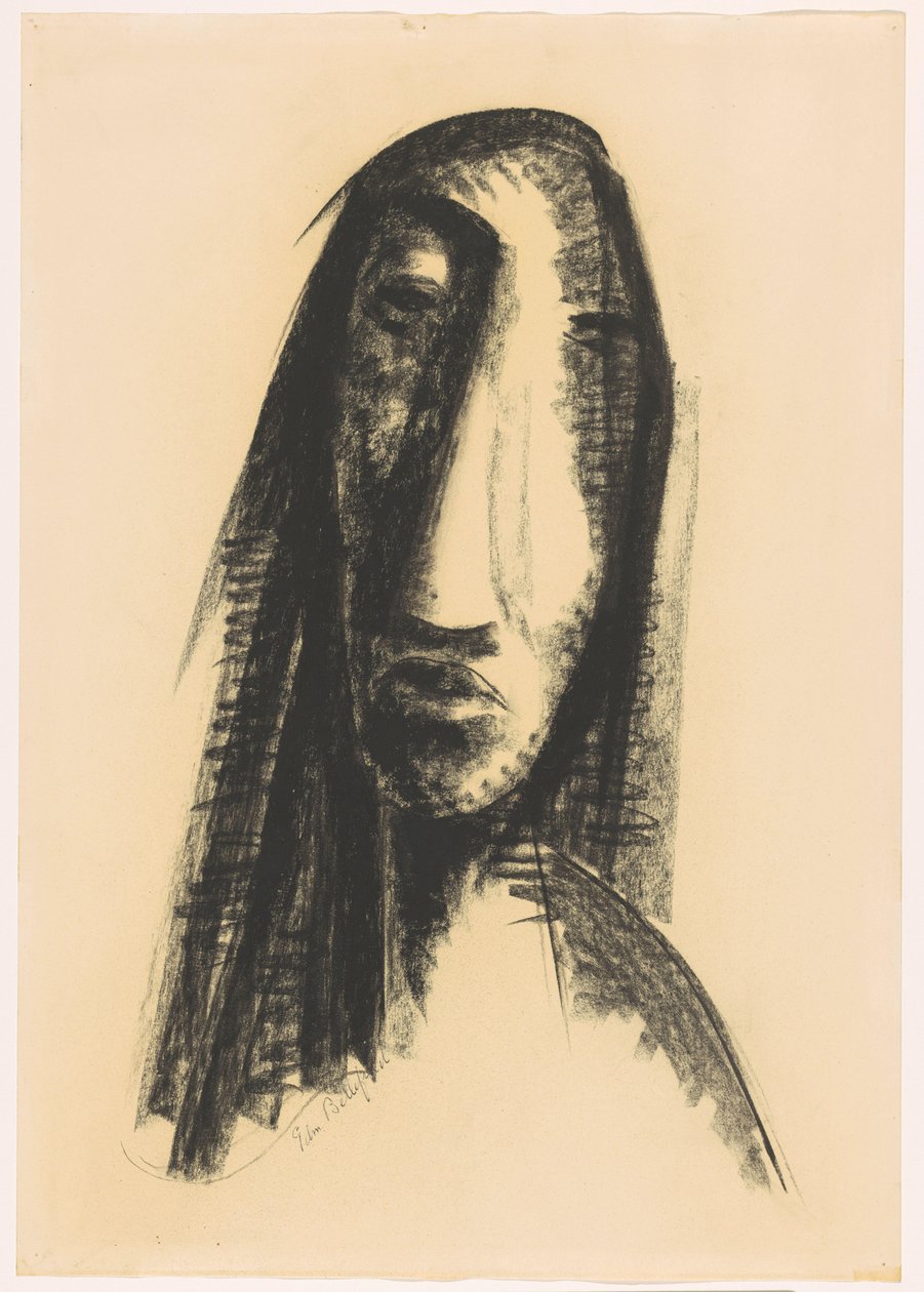 Gezicht van een vrouw door Edm. Bellefroid (signed by artist)