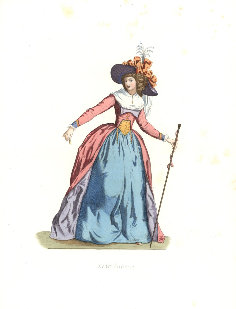 Modieuze vrouw, Frankrijk door Edmond Lechevallier Chevignard