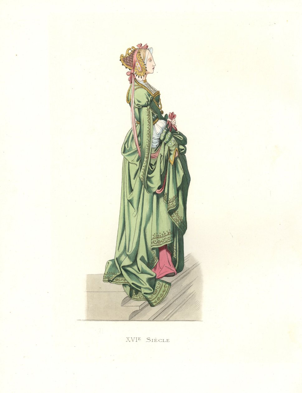 Vlaamse hofdame door Edmond Lechevallier Chevignard