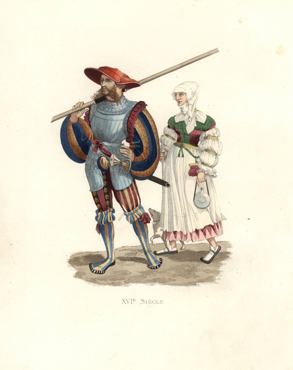 Duitse lansier en boerenvrouw door Edmond Lechevallier Chevignard