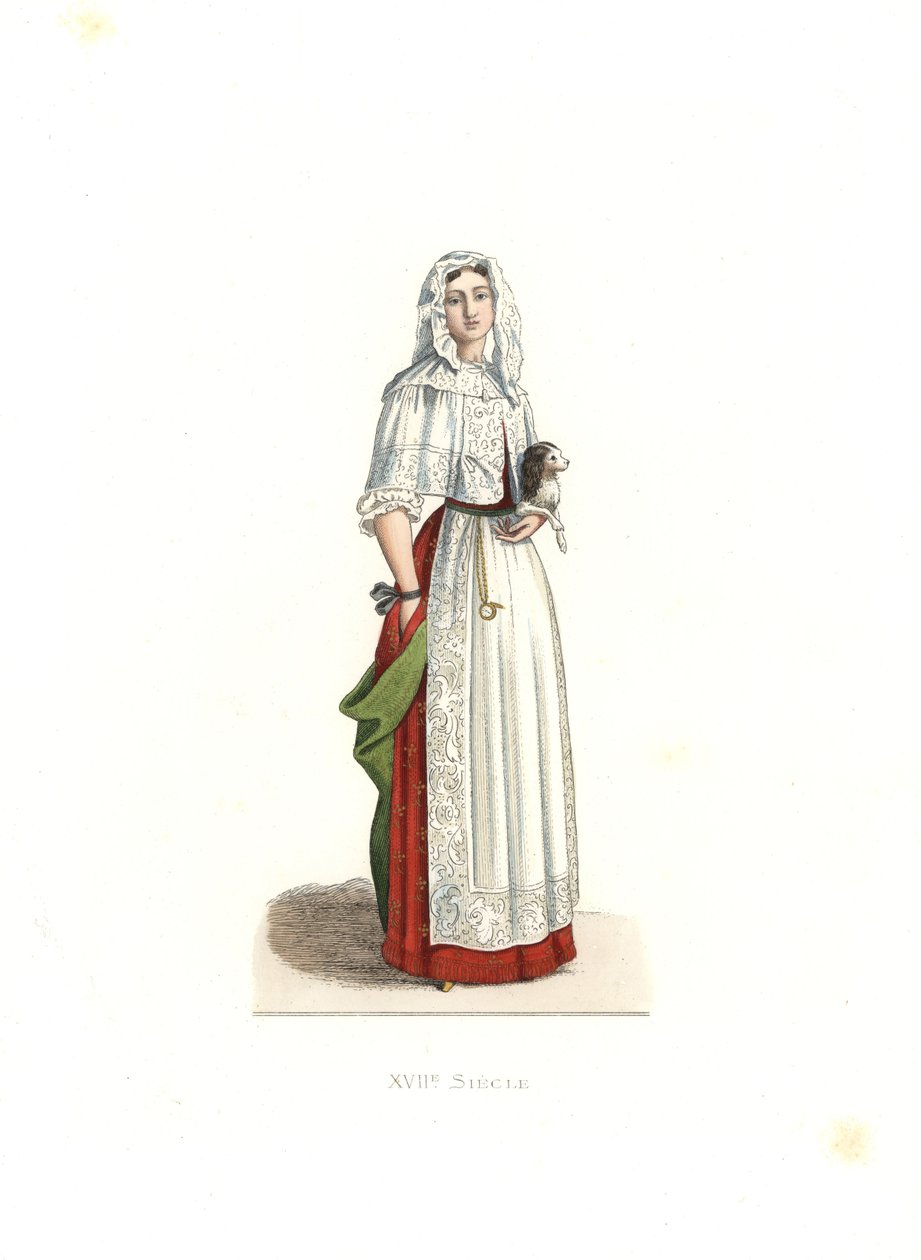 Vrouw in ochtendjurk, Frankrijk door Edmond Lechevallier Chevignard