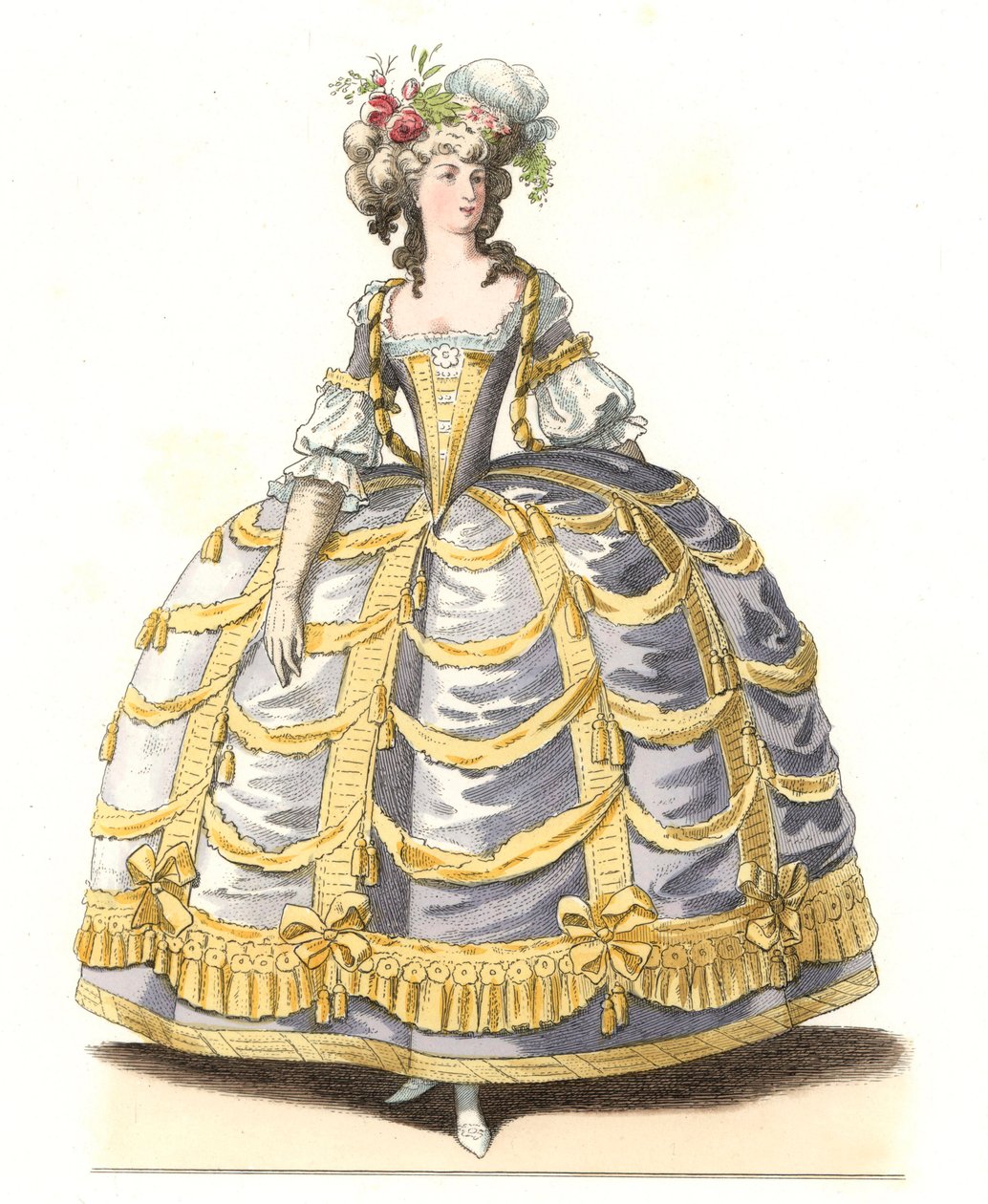 Franse vrouw in galajurk door Edmond Lechevallier Chevignard