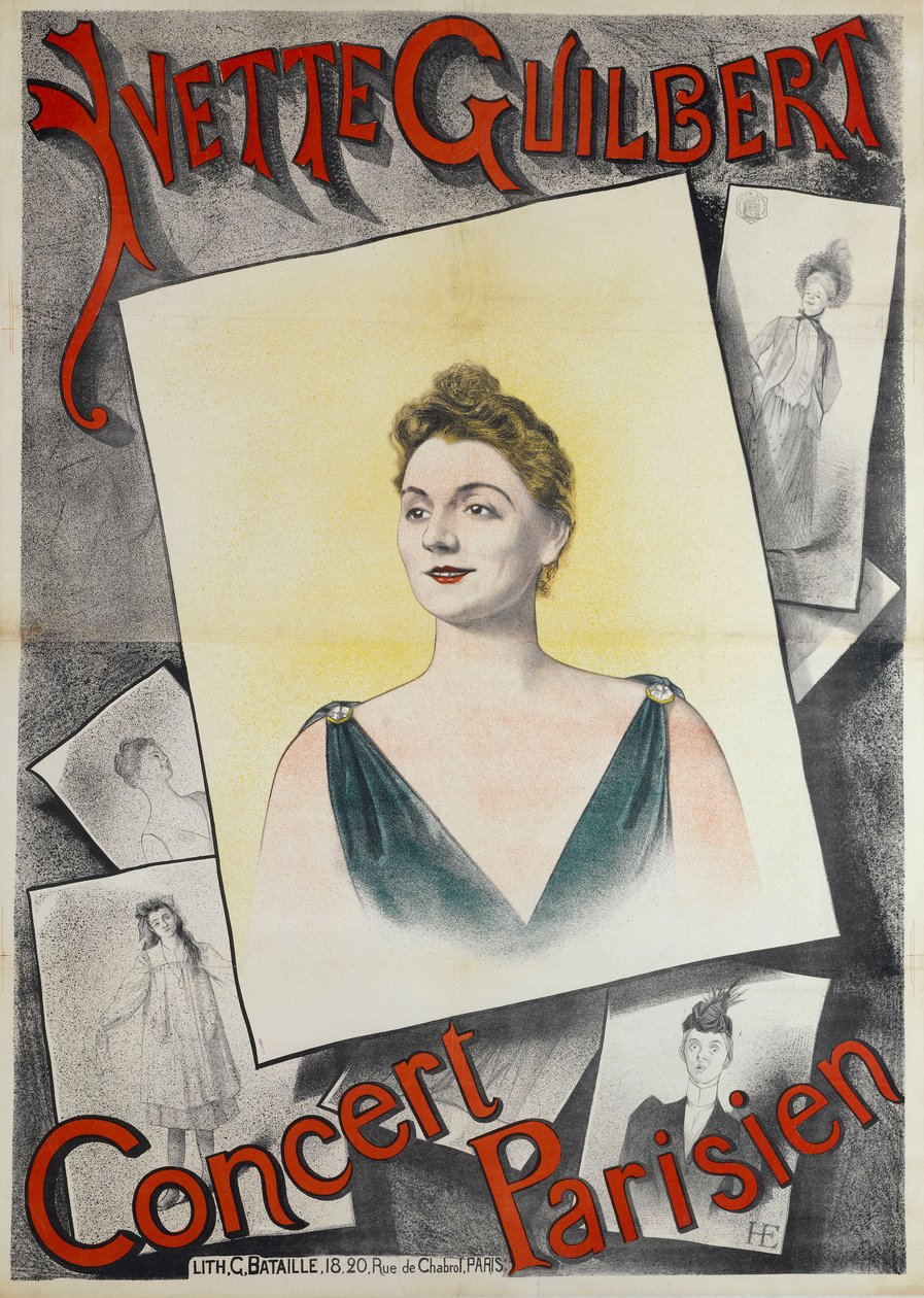 Yvette Guilbert Concert Parisien door Edmond Marie Höner