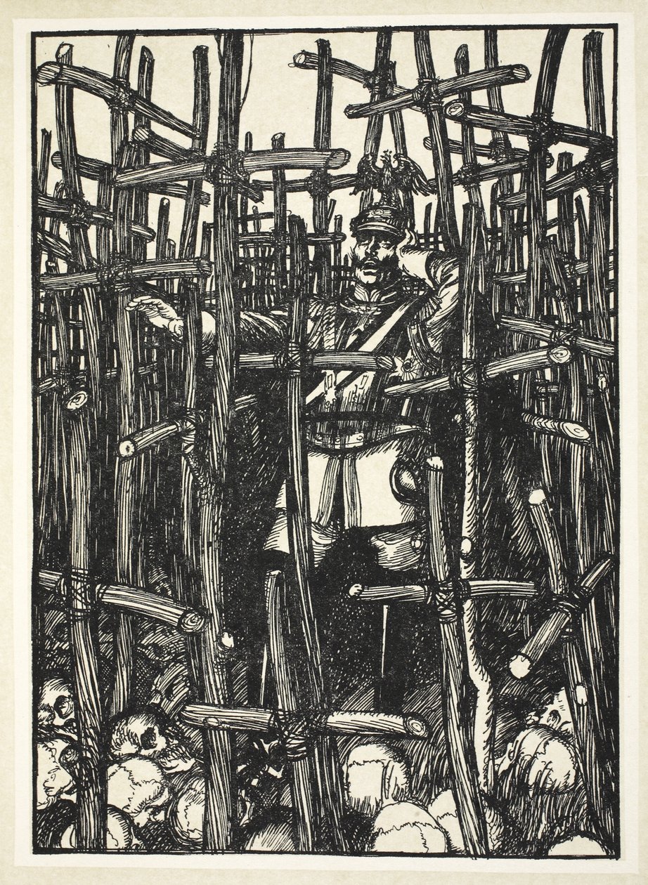 Verdwaald in het bos, illustratie uit The Kaiser