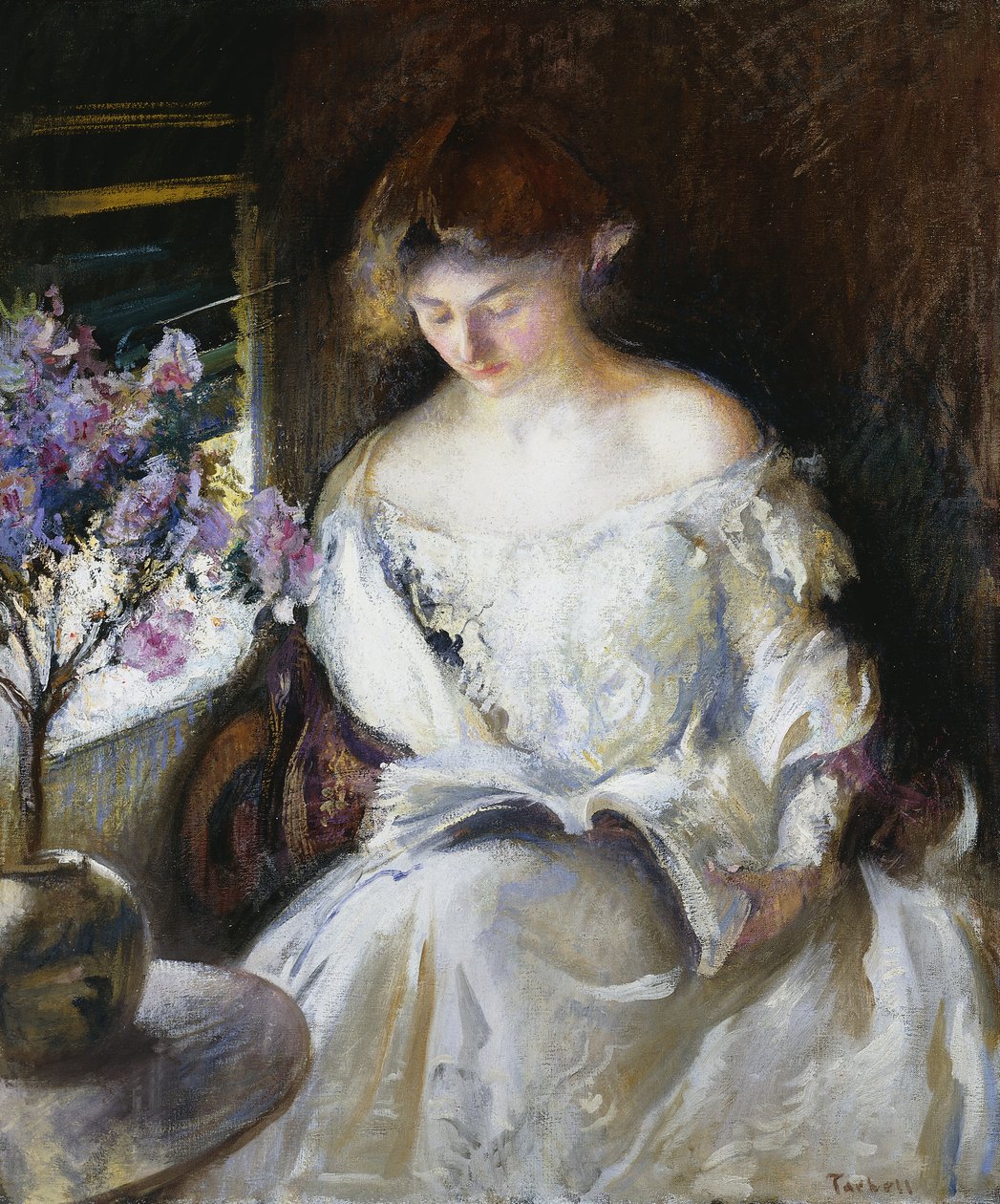 Meisje Lezend door Edmund Charles Tarbell