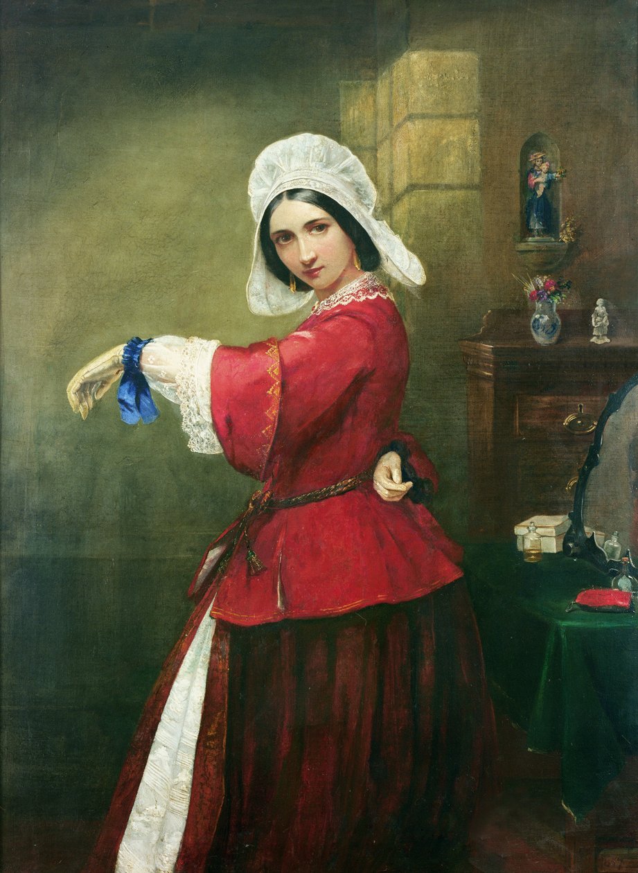 Dame in Franse klederdracht door Edmund Harris Harden