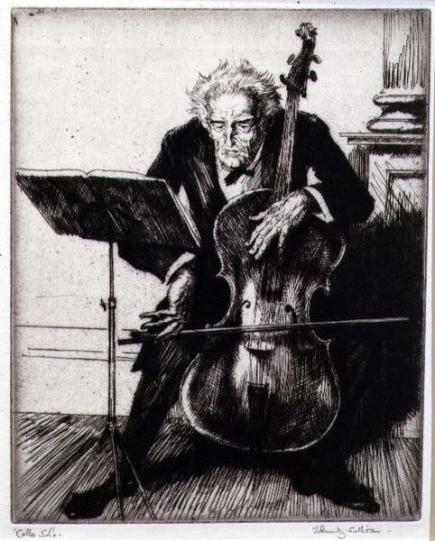 Cello Solo door Edmund Joseph Sullivan