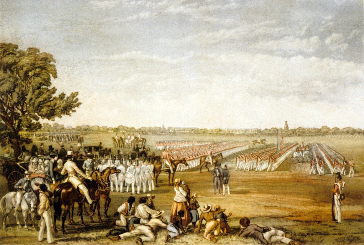 Militaire parade in Barbados door Edmund Walker