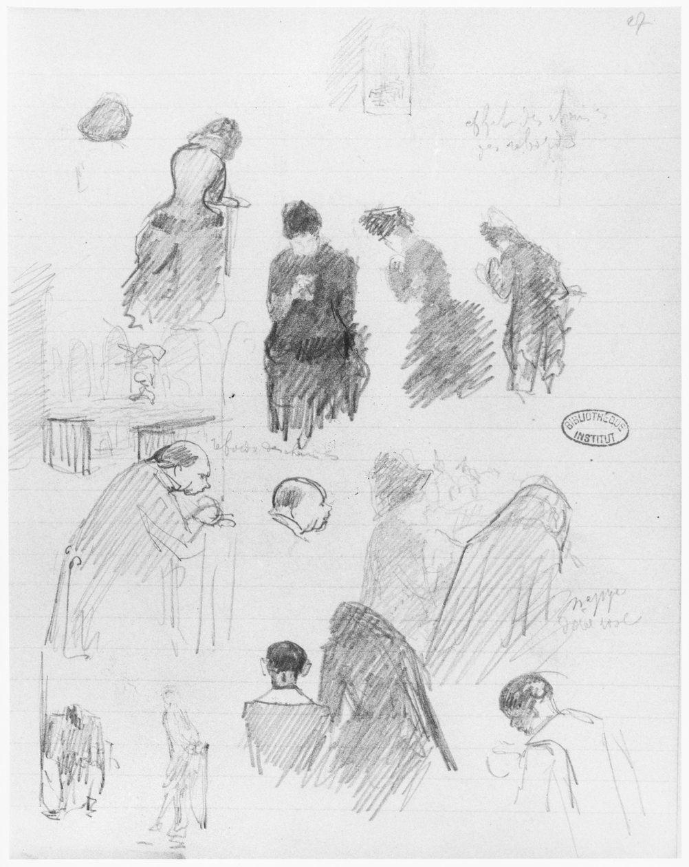 Pagina uit een schetsboek, 1890-1940 door Edouard Vuillard