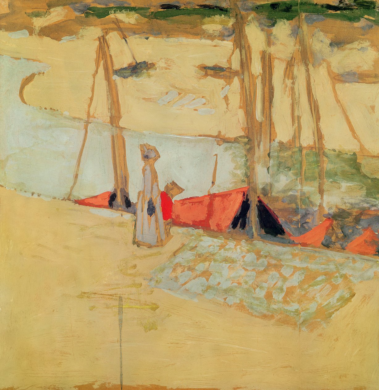 Promenade in de haven van Le Pouliguen, 1908 door Edouard Vuillard