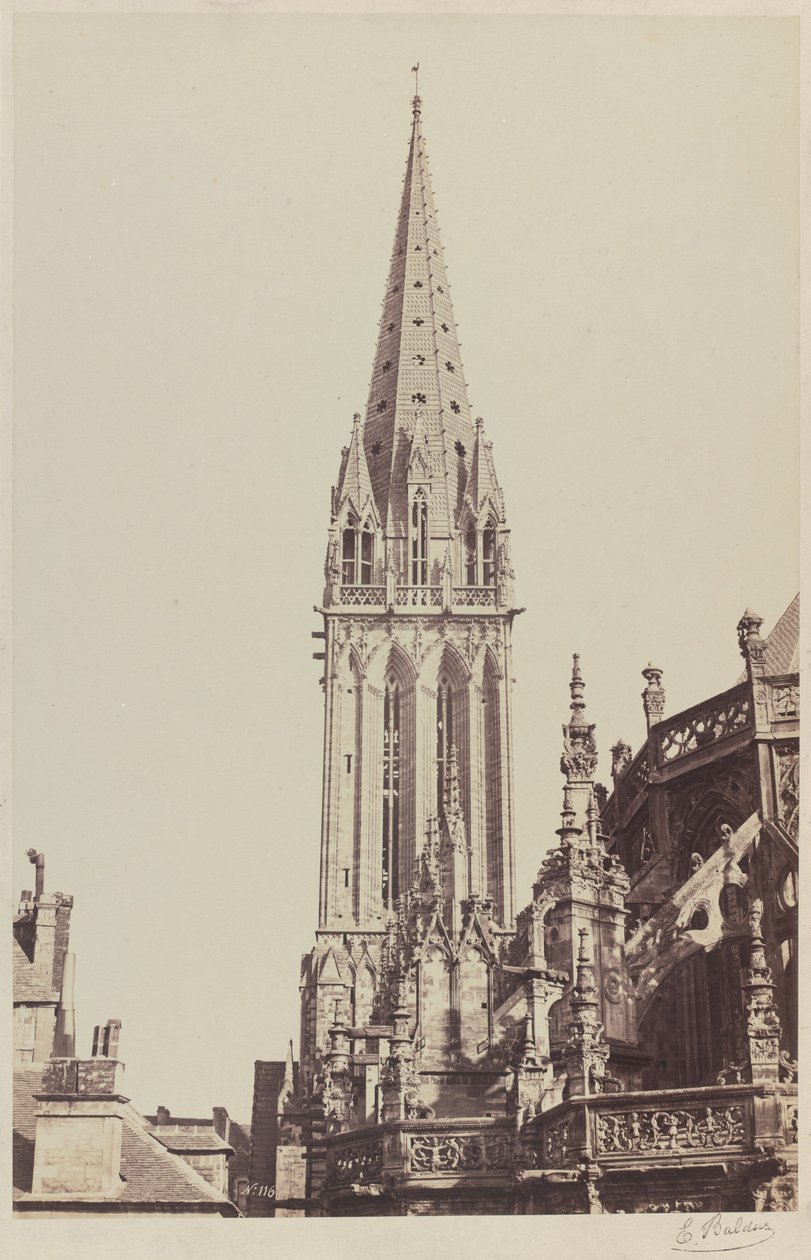 Kerk van Saint-Pierre, Caen door Edouard Denis Baldus