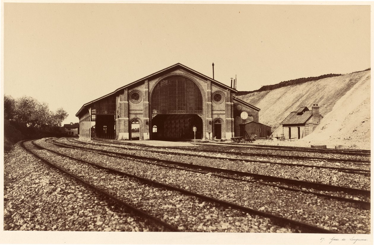 Gare de Longueau door Edouard Denis Baldus