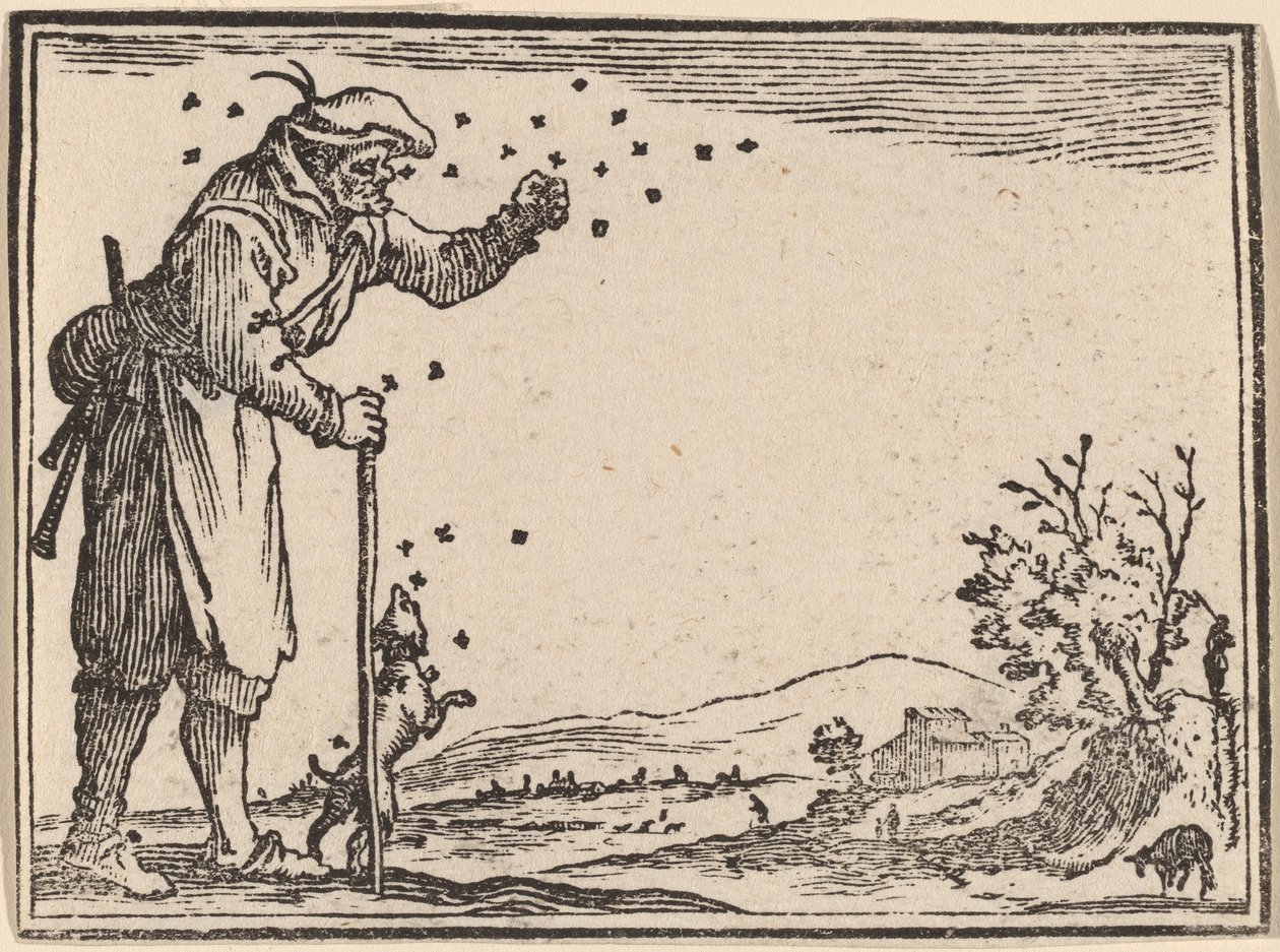 Boer Aangevallen door Bijen door Edouard Eckman after Jacques Callot