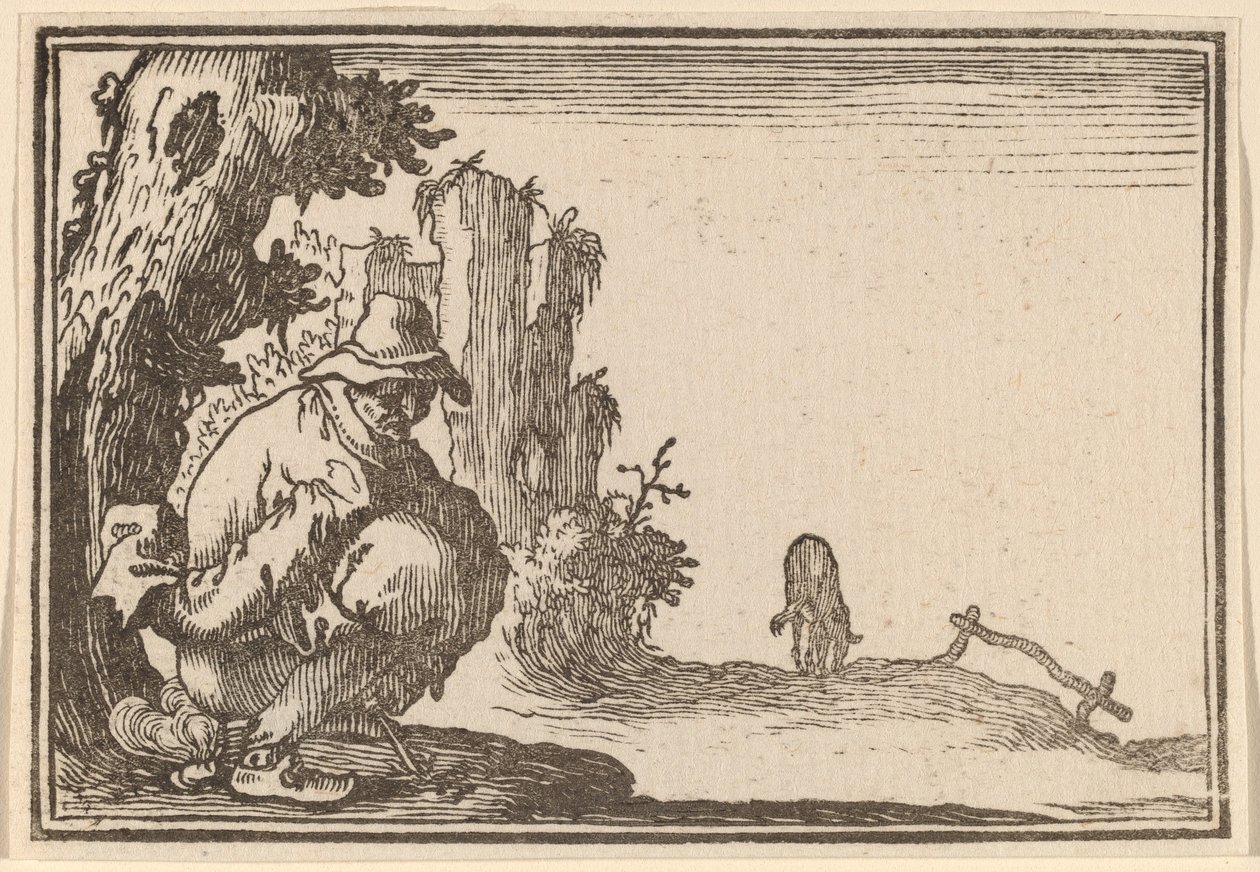 Boer die Ontlasting Heeft door Edouard Eckman after Jacques Callot