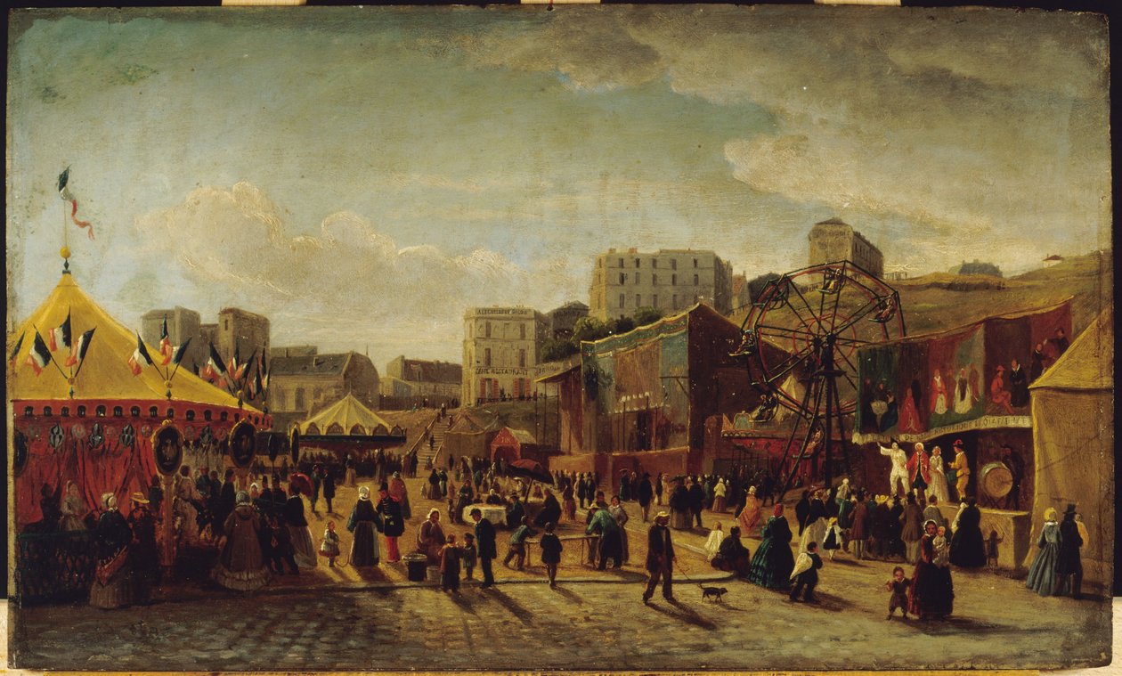 Kermis, Place Saint-Pierre, Montmartre door Edouard Hubert