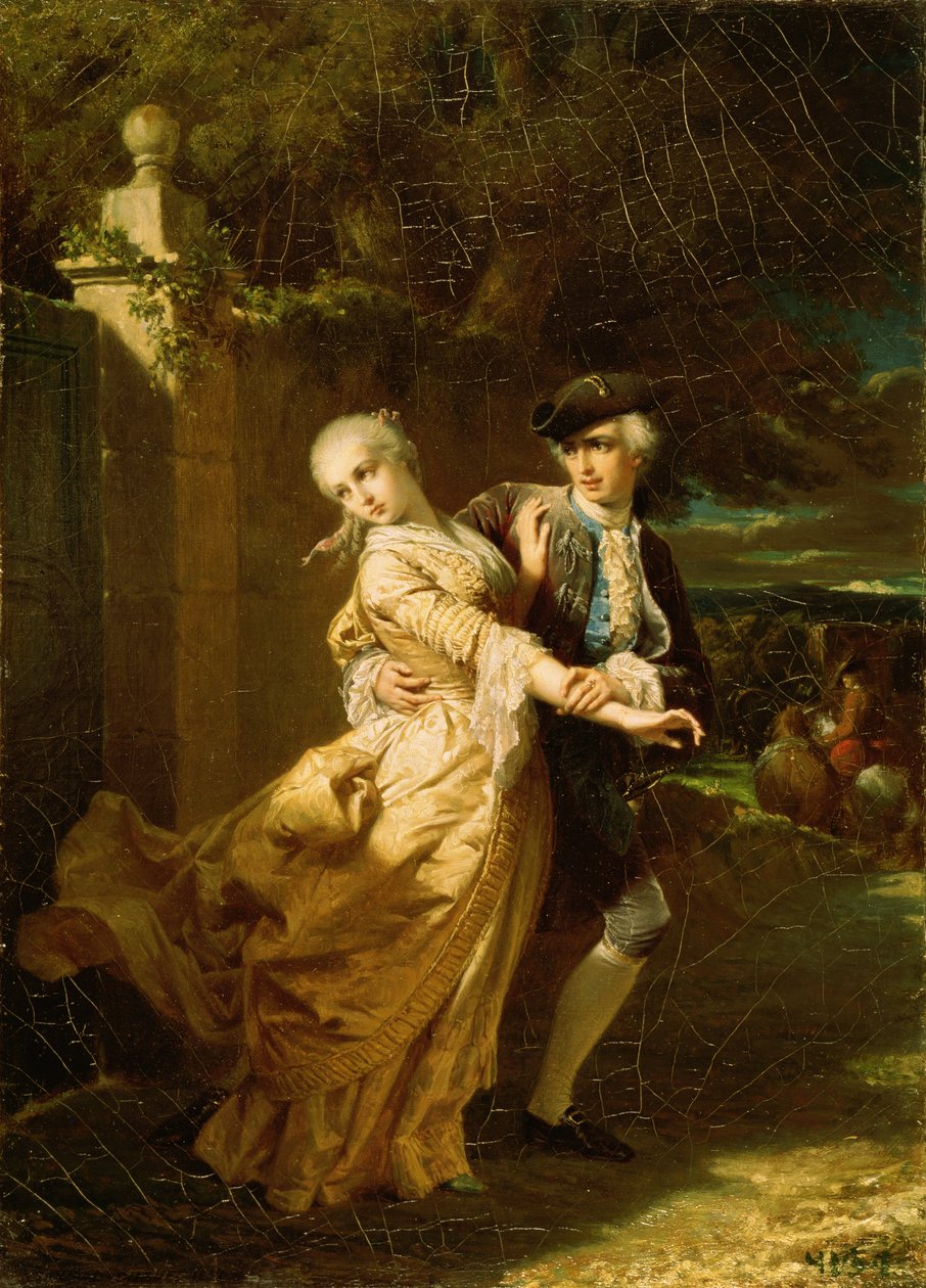Lovelace ontvoert Clarissa Harlowe door Edouard Louis Dubufe