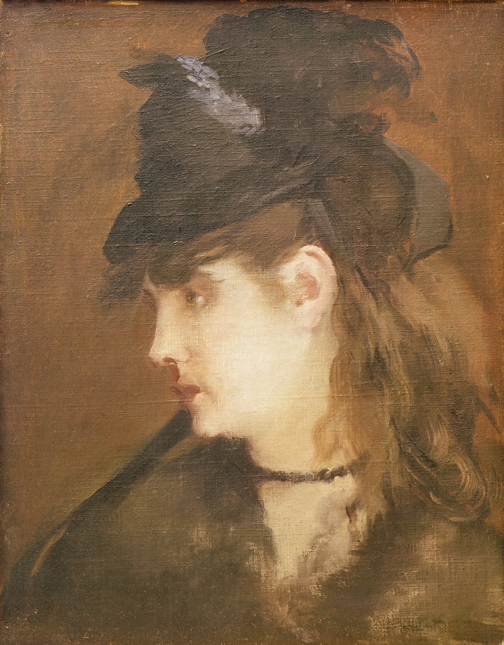 Berthe Morisot met een Zwarte Hoed door Édouard Manet