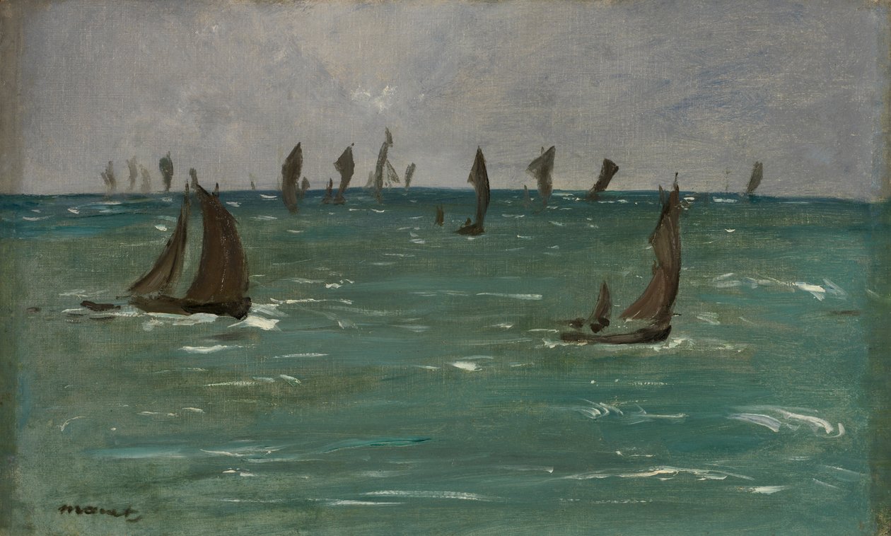 Boten in Berck-sur-Mer, 1873 door Édouard Manet