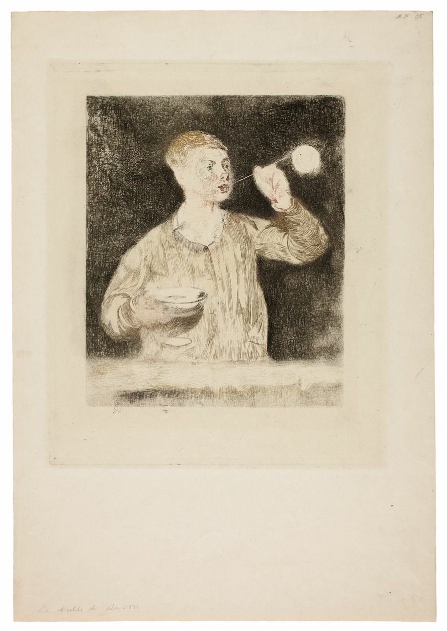 Jongen die zeepbellen blaast door Édouard Manet